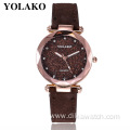 YOLAKO Latest Design Leather Band Quartz Wrist Fashion Women Watches For Ladies Women's Casual Frosted Dial Watch Wristwatches